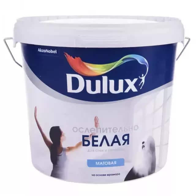 Краска для стен и потолков Dulux Ослепительно Белая, База А, 5 л купить ...