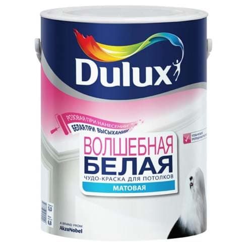 Краска Dulux Magic White Волшебная Белая для потолка, 5 л купить в Москве