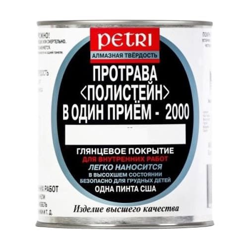 Глянцевый цветной лак для дерева и паркета Petri Polystain Тик, 0.5 л ...