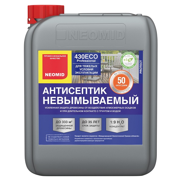 Антисептик Neomid 430 Eco Зеленый консервирующий для дерева, 5 л