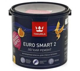 Краска для стен и потолков Tikkurila Euro Smart 2, 2.7 л