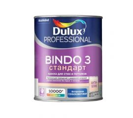 Краска Dulux Bindo 3 Стандарт антиблик BW для стен и потолков, 1 л