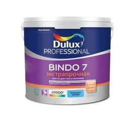 Краска Dulux Bindo 7 ЭКСТРАПРОЧНАЯ для стен и потолков, матовая, база BW, 4.5 л
