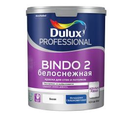 Краска Dulux Bindo 2 Белоснежная для потолка, стен и обоев , 4.5 л