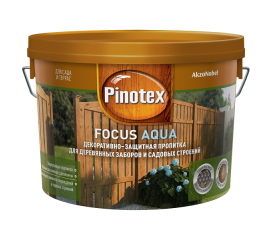 Pinotex Focus Aqua Ореховое дерево, антисептик для дерева, 5 л