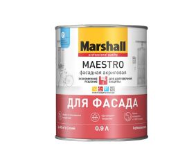 Краска Marshall Maestro фасадная, матовая, BW, 0.9 л