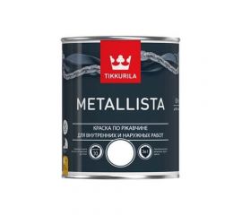 Краска по металлу Tikkurila Metallista молотковая черная, 0.9 л
