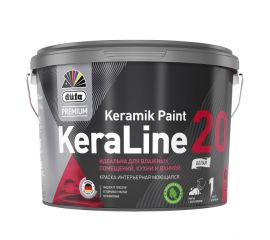 Краска Dufa Premium KeraLine Keramik Paint 20 для влажных помещений полуматовая белая база 1, 9 л.