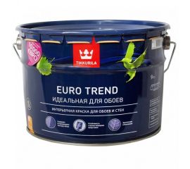 Краска для стен и обоев под покраску Tikkurila Euro Trend, База С, 9 л