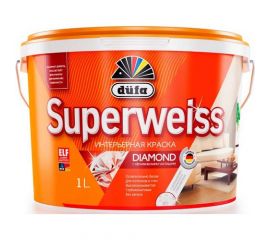 Краска Dufa Superweiss RD 4 для стен и потолков воднодисперсионная, 1 л