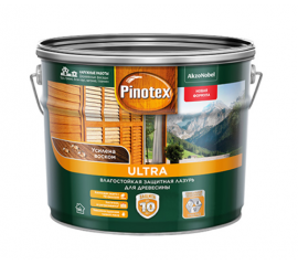 Pinotex Ultra бесцветный, антисептик для дерева с УФ фильтром (база под колеровку), 9 л