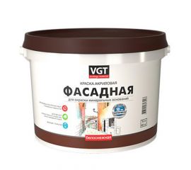 Краска VGT ВД-АК-1180 Белоснежная фасадная краска акриловая, долговечная, 15 кг