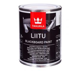 Краска Tikkurila Liitu для школьных досок грифельная, черная, 0.9 л