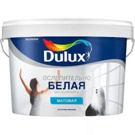 Краска Dulux Ослепительно Белая, база А для стен и потолков, 10 л