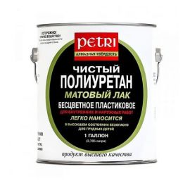 Petri Diamond Hard, матовый лак для дерева, 3.785 л