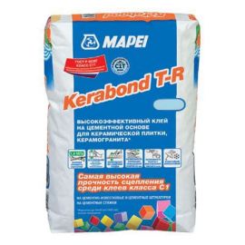 Серый плиточный клей Mapei Kerabond T-R, 25 кг