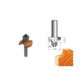 Фреза по дереву кромочная фигурная, 8х38Dх16H R6 мм, CTФ-2005