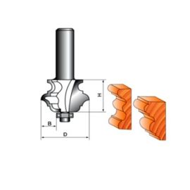 Фреза по дереву кромочная фигурная, 12х48Dх38H мм, CTФ-2040