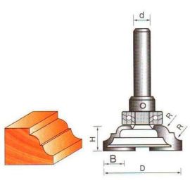 Фреза по дереву кромочная калевочная, 8х40Dх12H R4 мм, CTФ-2301