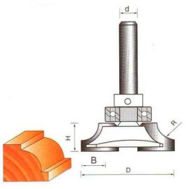 Фреза по дереву кромочная калевочная, 8х50Dх18H R12 мм, CTФ-2307
