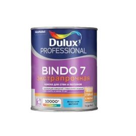 Краска Dulux Bindo 7 ЭКСТРАПРОЧНАЯ для стен и потолков, матовая, база BW, 1 л
