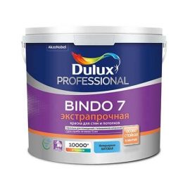 Краска Dulux Bindo 7 ЭКСТРАПРОЧНАЯ для стен и потолков, матовая, база BW, 4.5 л