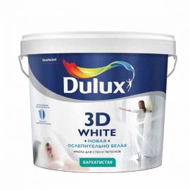 Краска Dulux Новая Ослепительно Белая 3D White BW Бархатистая, 2.5 л