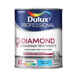 Краска Dulux Diamond алмазная прочность База BW для стен и потолков, 1 л