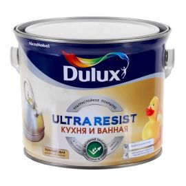 Краска Dulux Ultra Resist BW матовая для кухонь и ванных комнат, 2,5 л