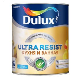 Краска Dulux Ultra Resist BC матовая для кухонь и ванных комнат, 0.9 л