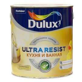 Краска Dulux Ultra Resist BC матовая для кухонь и ванных комнат, 2.25 л