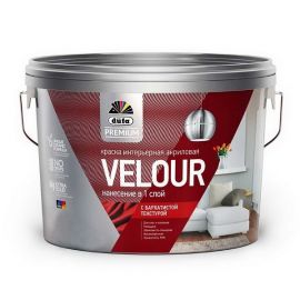 Краска Dufa Premium Velour Интерьерная База 1 для стен и потолков, 1 л
