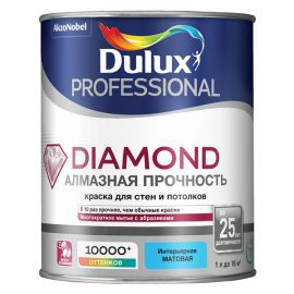 Краска Dulux Diamond алмазная прочность База BC для стен и потолков, 1 л