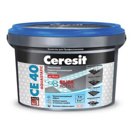 Затирка для швов плитки Ceresit CE 40 Aquastatic, цвет Серебристо-серый 04, 2 кг