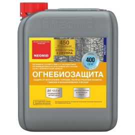 Огнебиозащита Neomid 450-2 бесцветная для дерева, 5 кг