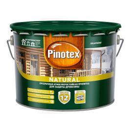 Pinotex Natural древесно-желтый, антисептик для дерева, 9 л
