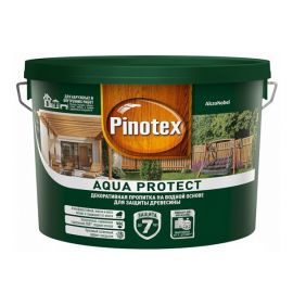Pinotex Aqua Protect бесцветный, антисептик для дерева, 9 л