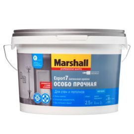 Краска для внутренних работ Marshall Export 7 матовая BW, 2.5 л