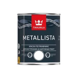 Краска по металлу Tikkurila Metallista гладкая серебристая, 0.9 л