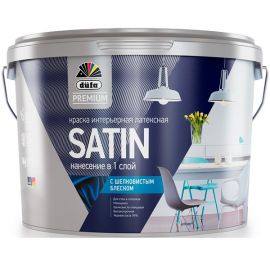 Краска Dufa Premium Satin для стен и потолков белая, 1 л