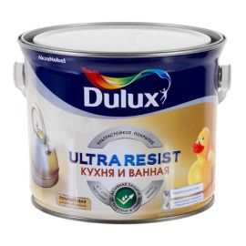 Краска Dulux Ultra Resist BC полуматовая для кухонь и ванных комнат, 4.5 л