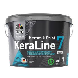 Краска Dufa Premium KeraLine Keramik Paint 7 для стен и потолков матовая белая база 1, 2.5 л.