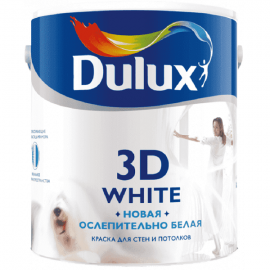 Краска Dulux Новая Ослепительно Белая 3D White BW Матовая, 5 л
