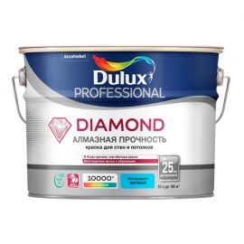 Краска Dulux Diamond алмазная прочность База BW для стен и потолков, 10 л