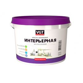 Краска VGT ВД-АК-2180 белоснежная интерьерная для стен и потолков, влагостойкая, 15 кг