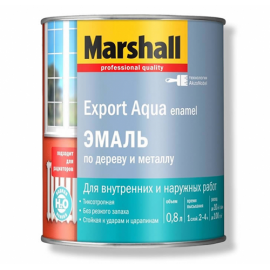 Эмаль на водной основе Marshall Export Aqua Enamel, универсальная, полуматовая, белая, 0,8 л
