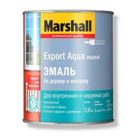 Эмаль на водной основе Marshall Export Aqua Enamel, универсальная, глянцевая, белая, 0,8 л
