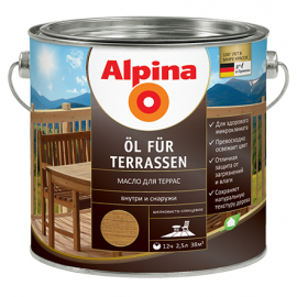Масло для террас Alpina OL FUR TERRASEN, шелк/гл, прозрачный, колеруемое, 0,75 л