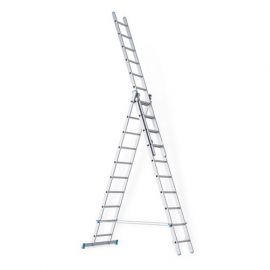 Лестница трехсекционная алюминиевая Geva, 3 секции по 6 ступеней Лестница трехсекционная алюминиевая Geva, 3 секции по 6 ступеней