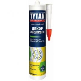 Tytan Professional Декор Экспресс клей монтажный, для лепнины, туба, белый, 310 мл